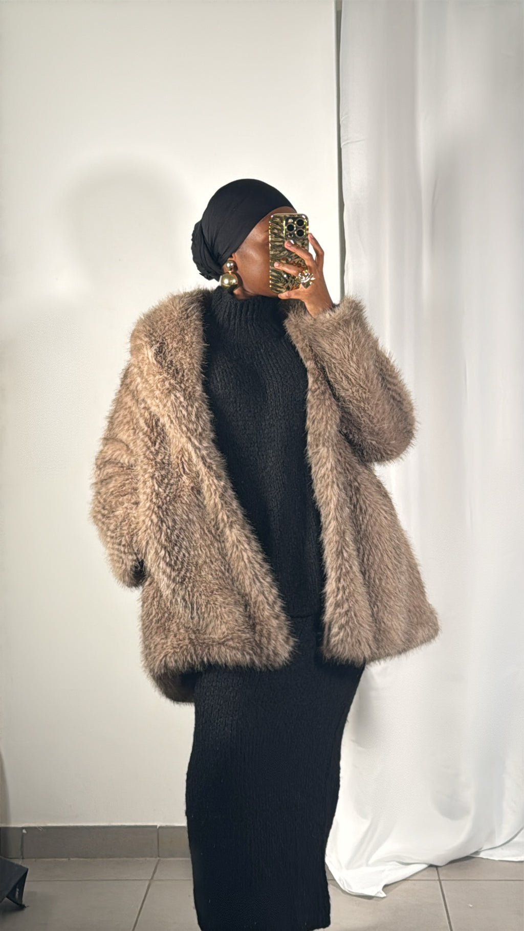 Veste Fourrure à ceinture