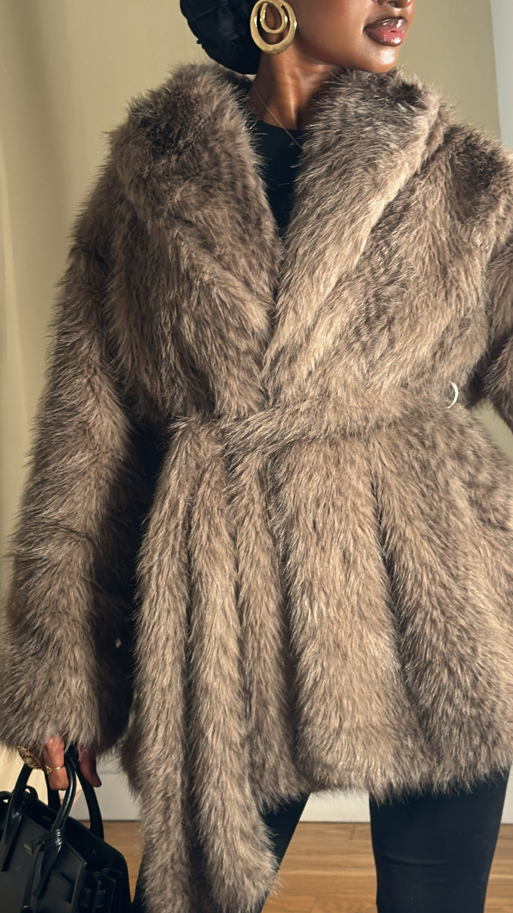 Veste Fourrure à ceinture