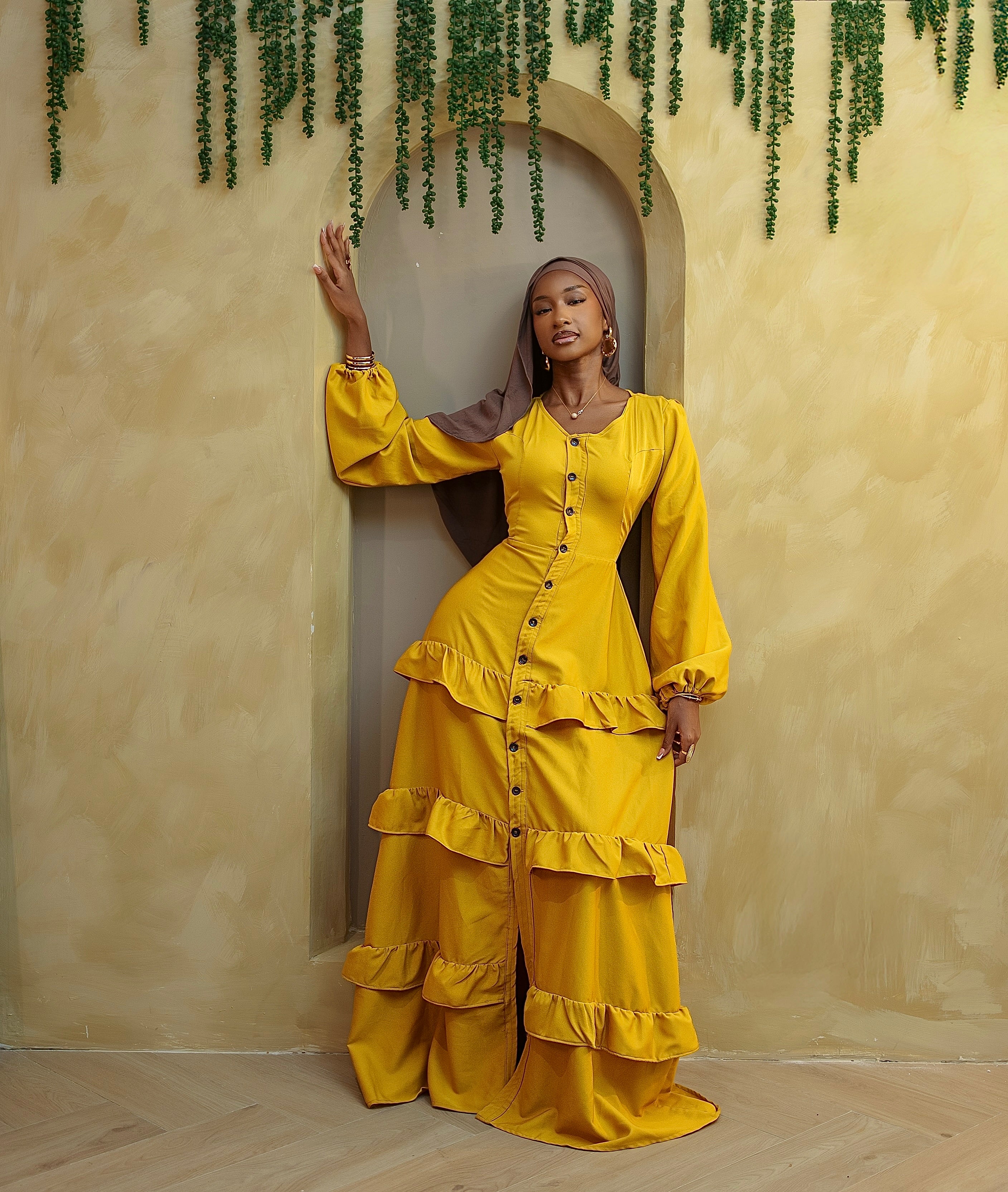 Robes à volants boutonnées
